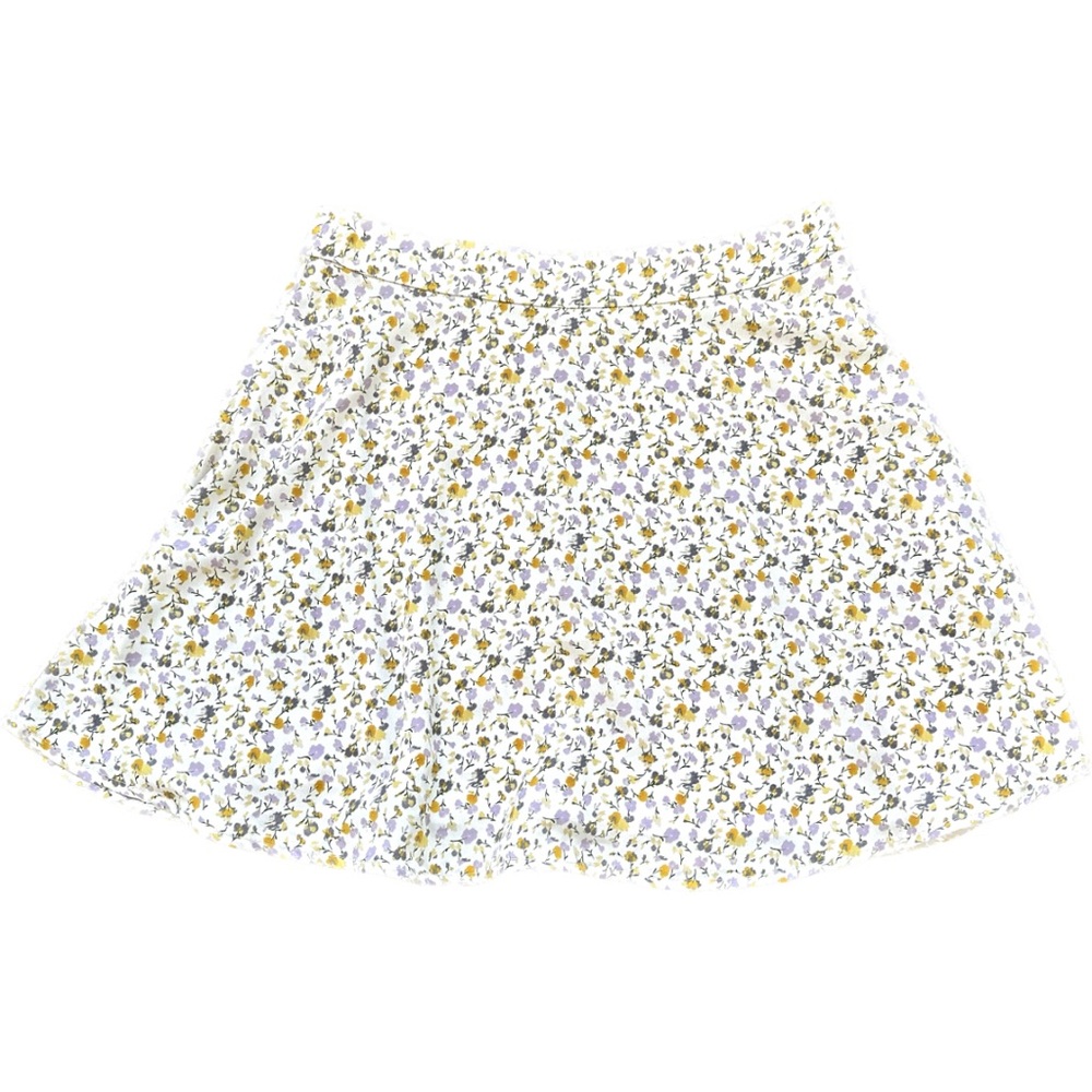 Bohme Abelia Floral Mini Skirt (Ivory with Purple and Yellow Details). Small.